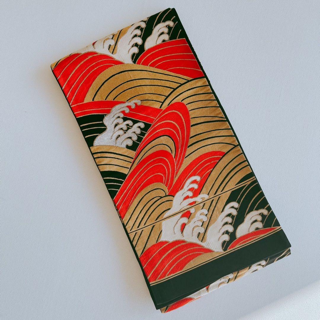 セット七五三 ７歳女の子 長着＆袖なし長襦袢＆帯＆小物　赤　地紋　金プリント毬桜