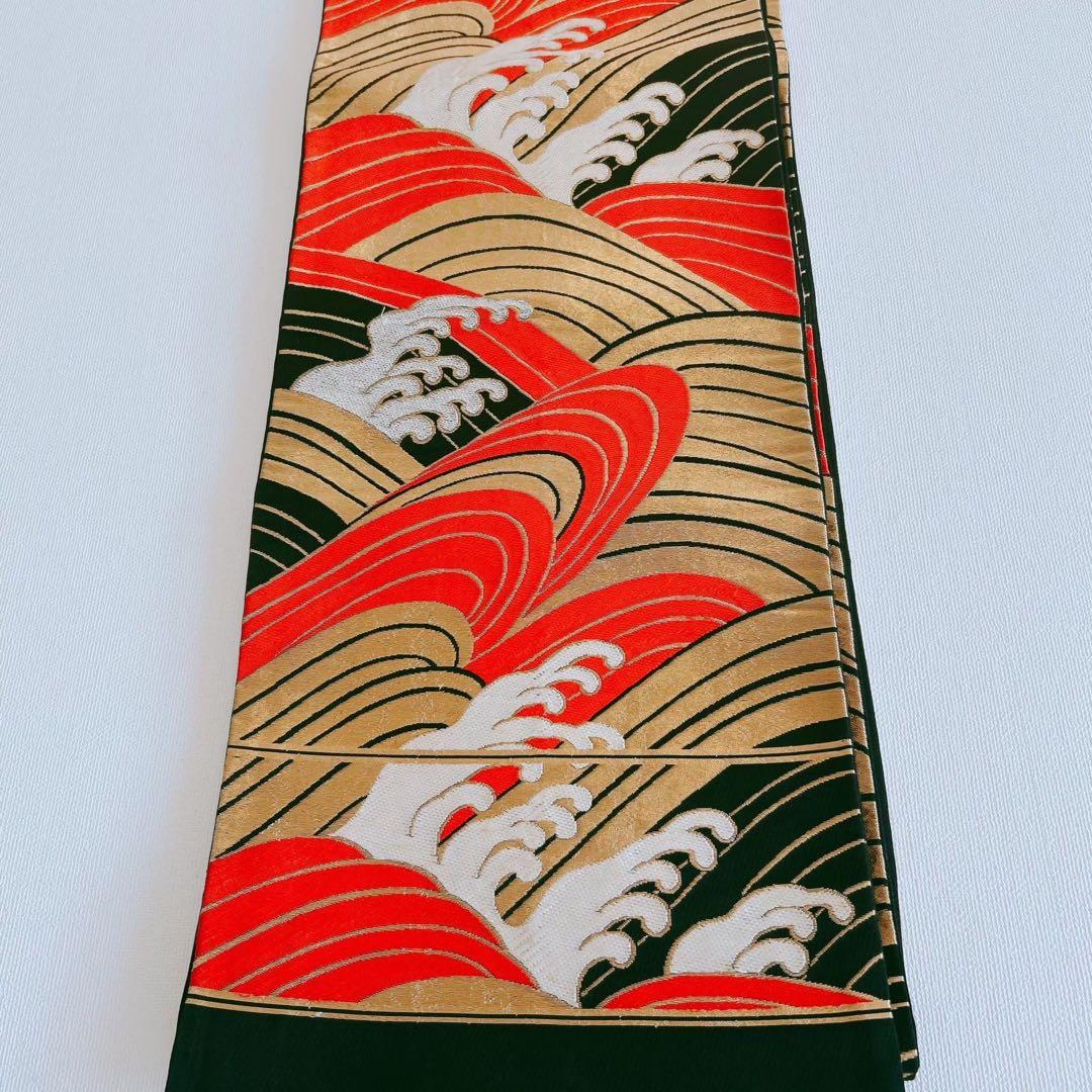 セット七五三 ７歳女の子 長着＆袖なし長襦袢＆帯＆小物　赤　地紋　金プリント毬桜