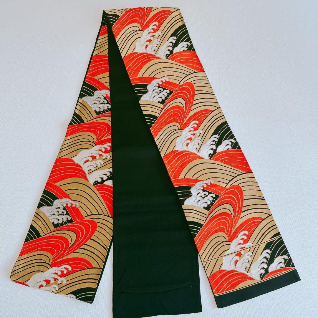 セット七五三 ７歳女の子 長着＆袖なし長襦袢＆帯＆小物　赤　地紋　金プリント毬桜