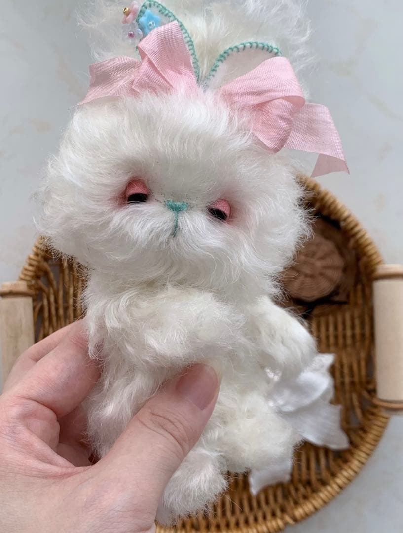 眠り目の魔法仔兎 ぬいぐるみ アーティストベア 部屋飾り 海外作家様 うさぎ