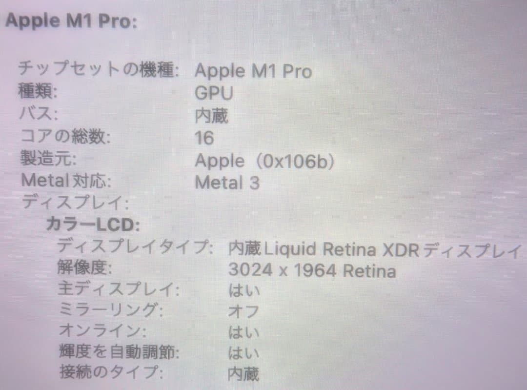 ◆MacBook Pro14/M1PRO/32GB/1TB/A2442◆
