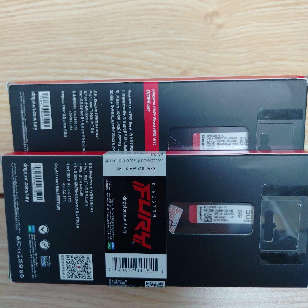 Kingston FURY BEAST DDR5 メモリ 2枚