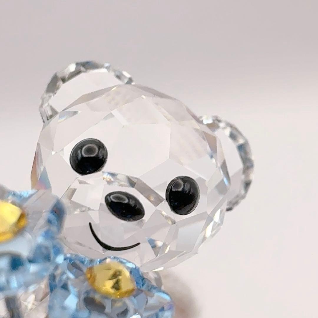 スワロフスキー　クリスタルフィギュア　クリスベア　 勿忘草　忘れな草　熊　花