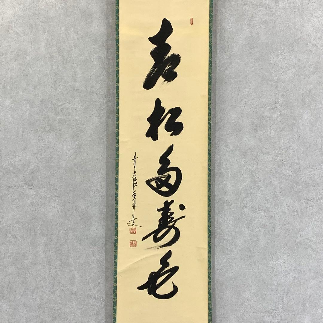 掛軸 大橋香林 青松多寿色 箱なし 茶掛 茶道具 禅語 書 大徳寺 7-19