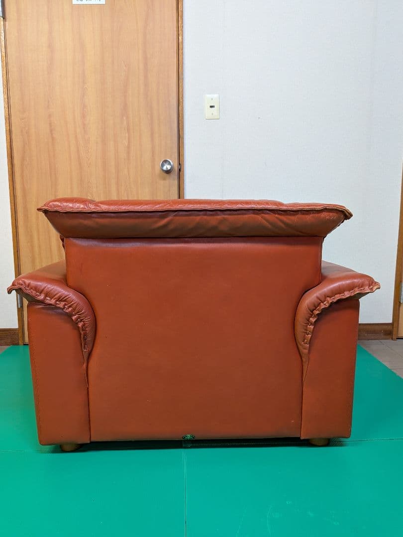 【美品】富士ファニチア製　1人掛け本革ソファー