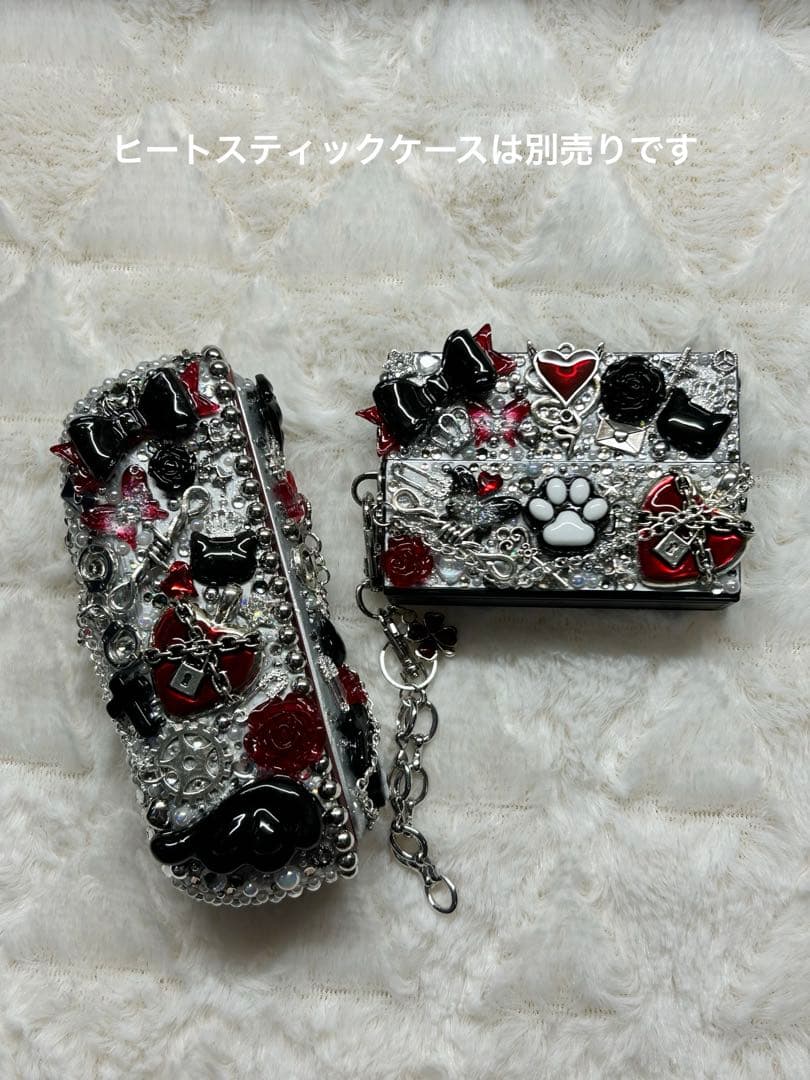 ［即購入可］IQOSイルマ（i)デコケース30＆ドアカバー-銀＆黒×赤系-