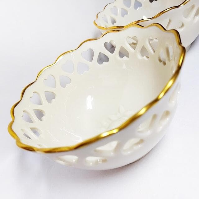 レノックス✨ハート模様 ヴィンテージ 小鉢 マルチボウル 金彩 ペア 2客組