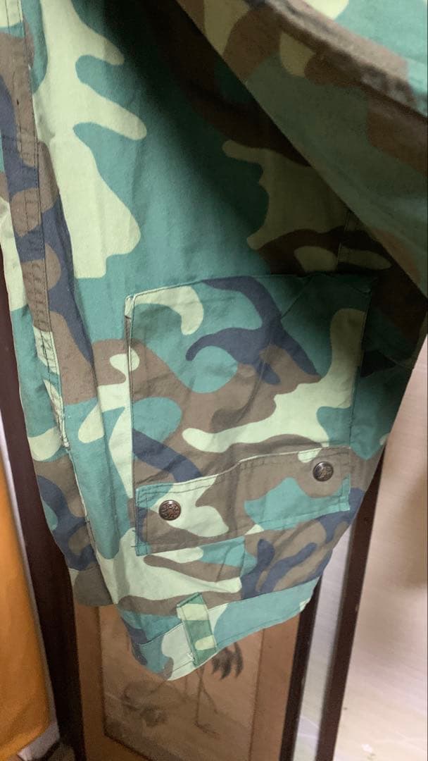 1990年代中国武装警察の上下制服　ベルト付き　迷彩服・パンツセット 緑系迷彩