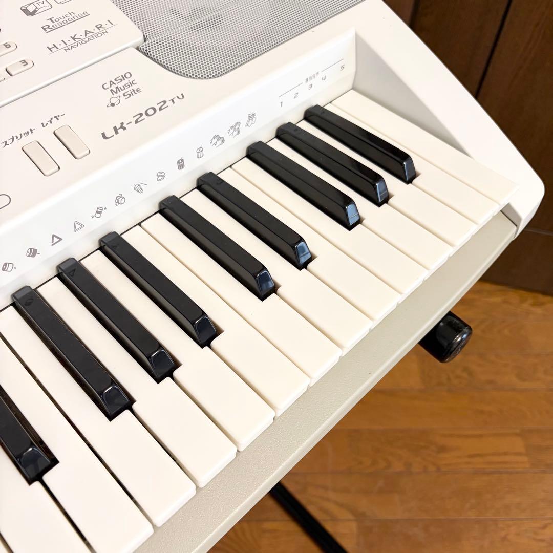 CASIO 光ナビゲーション キーボード LK-202TV スタンド付