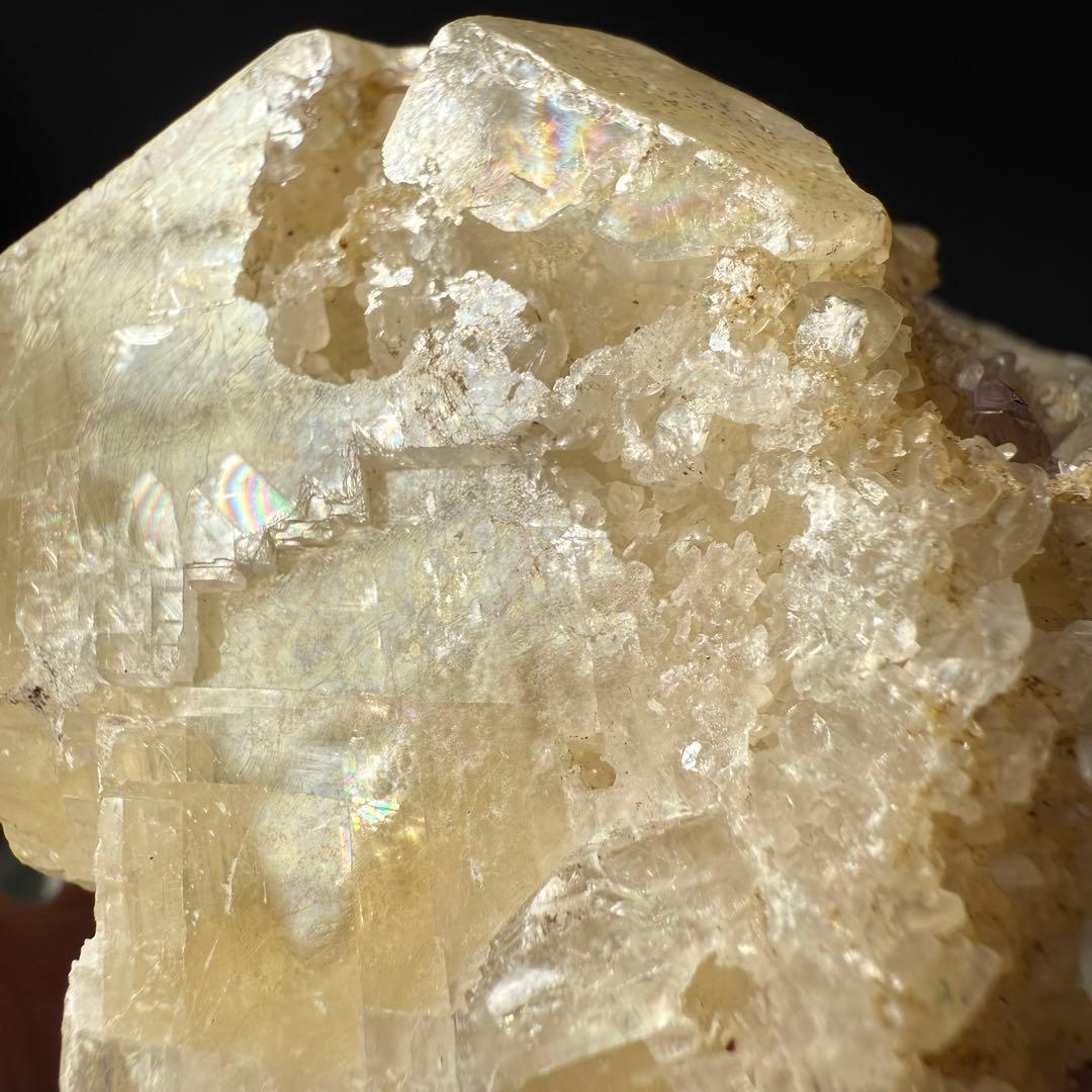 天然石カルサイト共生アメジストの原石　置物　鉱物NO.020613