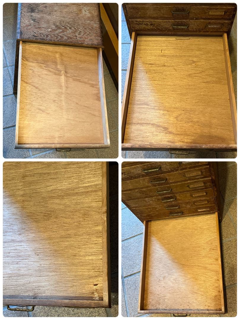 昭和レトロ　木製引き出し　レターケース　書類ケース　10段　A4 アンティーク