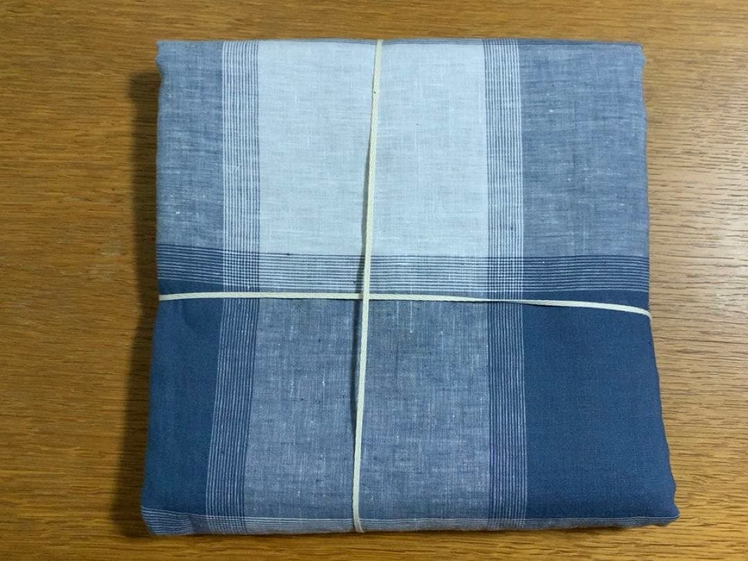 無印良品MUJI掛ふとんカバー セミダブルSDブルーチェック麻平織リネン