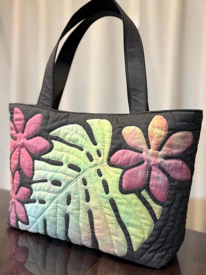 ハワイアンキルト　ハンドメイド　トートバッグ