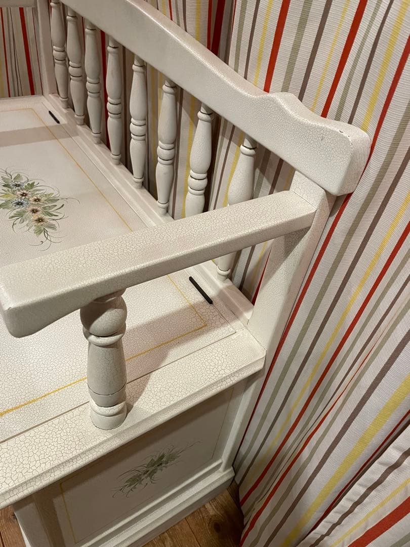 ロココ調　イタリア製　ベンチ　ベンチ収納　輸入家具　姫系家具　ヨーロッパ家具