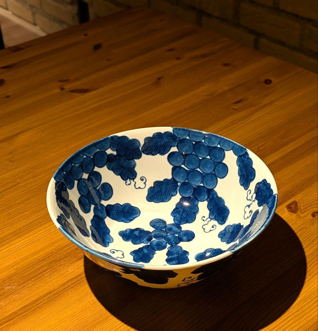 大明成化年製　葡萄　深皿　大鉢　明時代