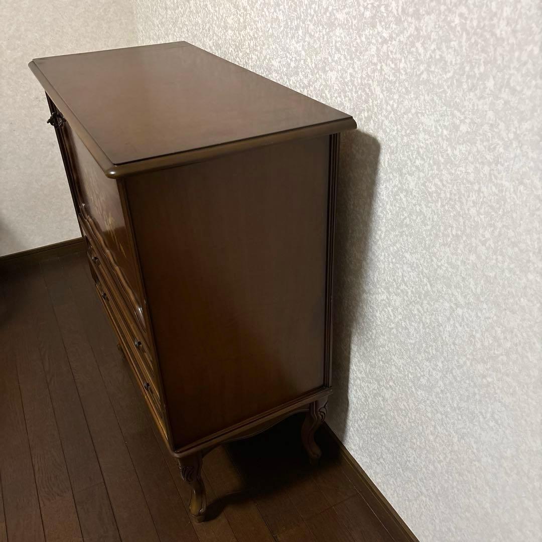【良品】ヴィンテージ コンソール チェスト サイドボード 象嵌 猫脚 イタリア