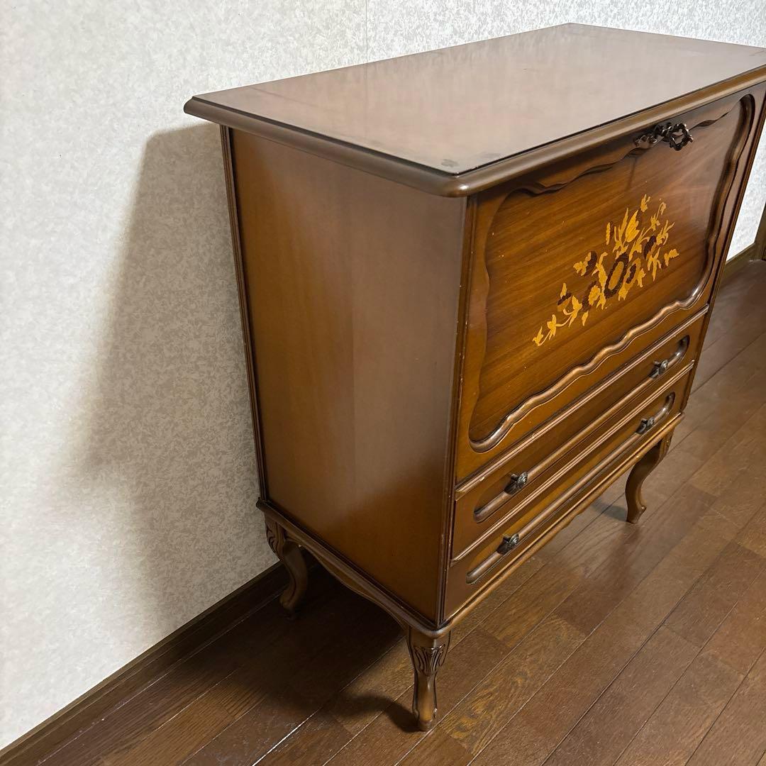 【良品】ヴィンテージ コンソール チェスト サイドボード 象嵌 猫脚 イタリア