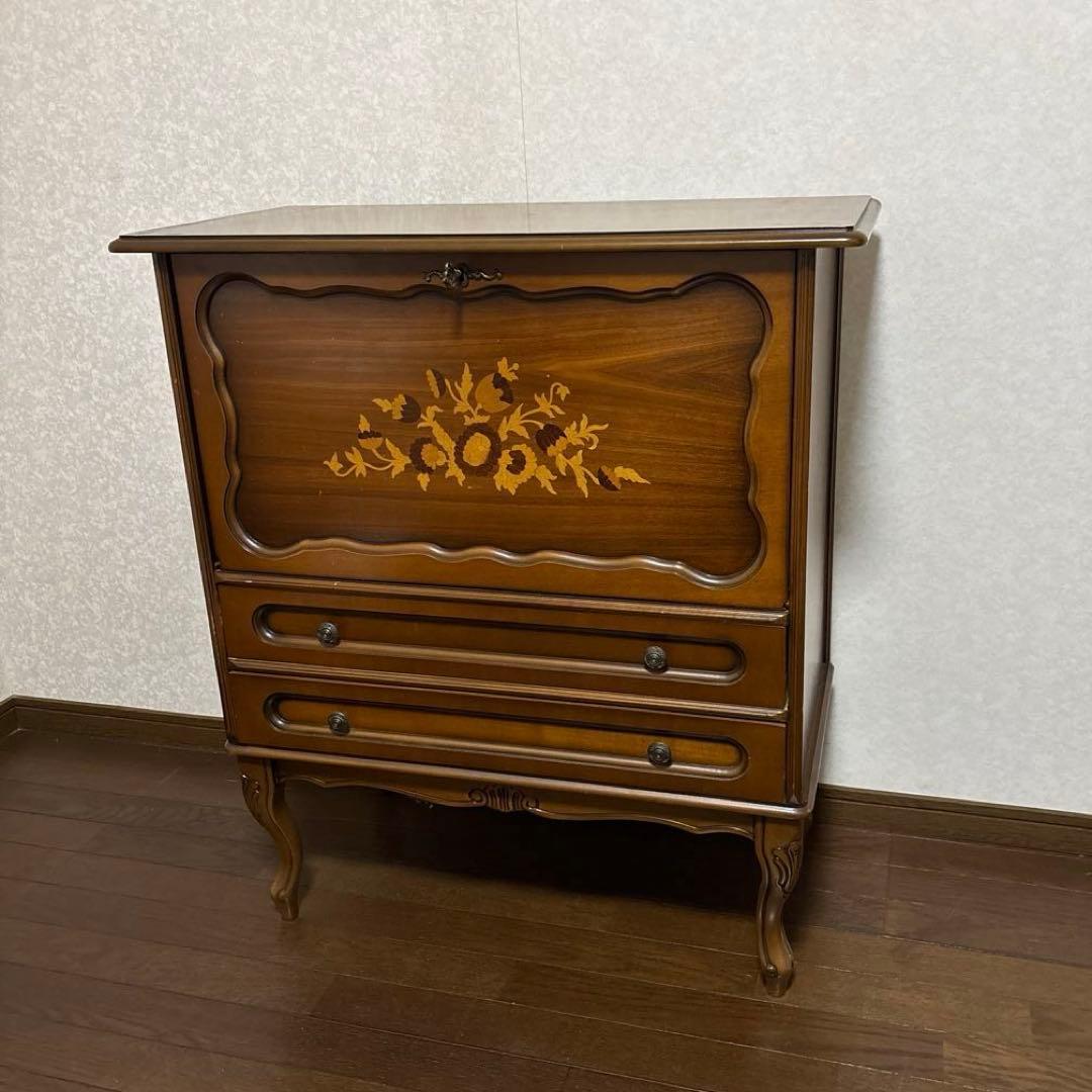 【良品】ヴィンテージ コンソール チェスト サイドボード 象嵌 猫脚 イタリア