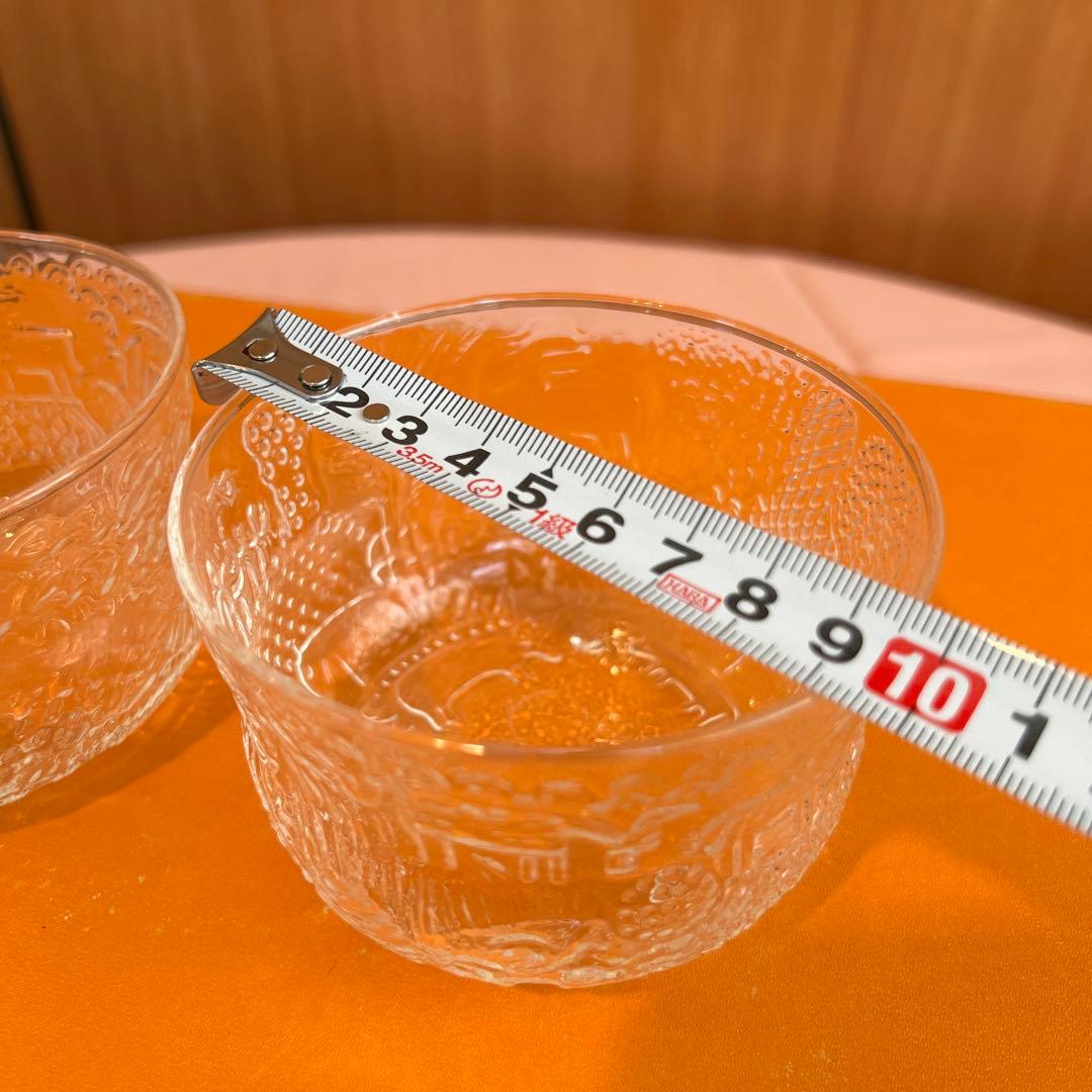 185◆イッタラ ファウナ　動物柄　ガラスボウル　２個セット　ヴィンテージ