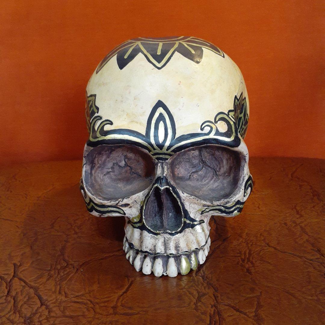 チベタンスカルデザイン　貯金箱　レア物