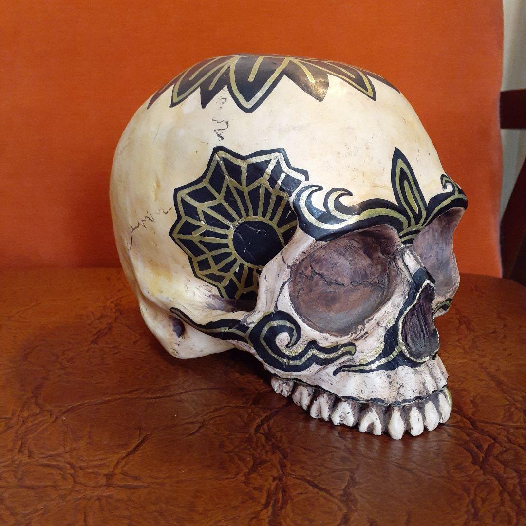 チベタンスカルデザイン　貯金箱　レア物