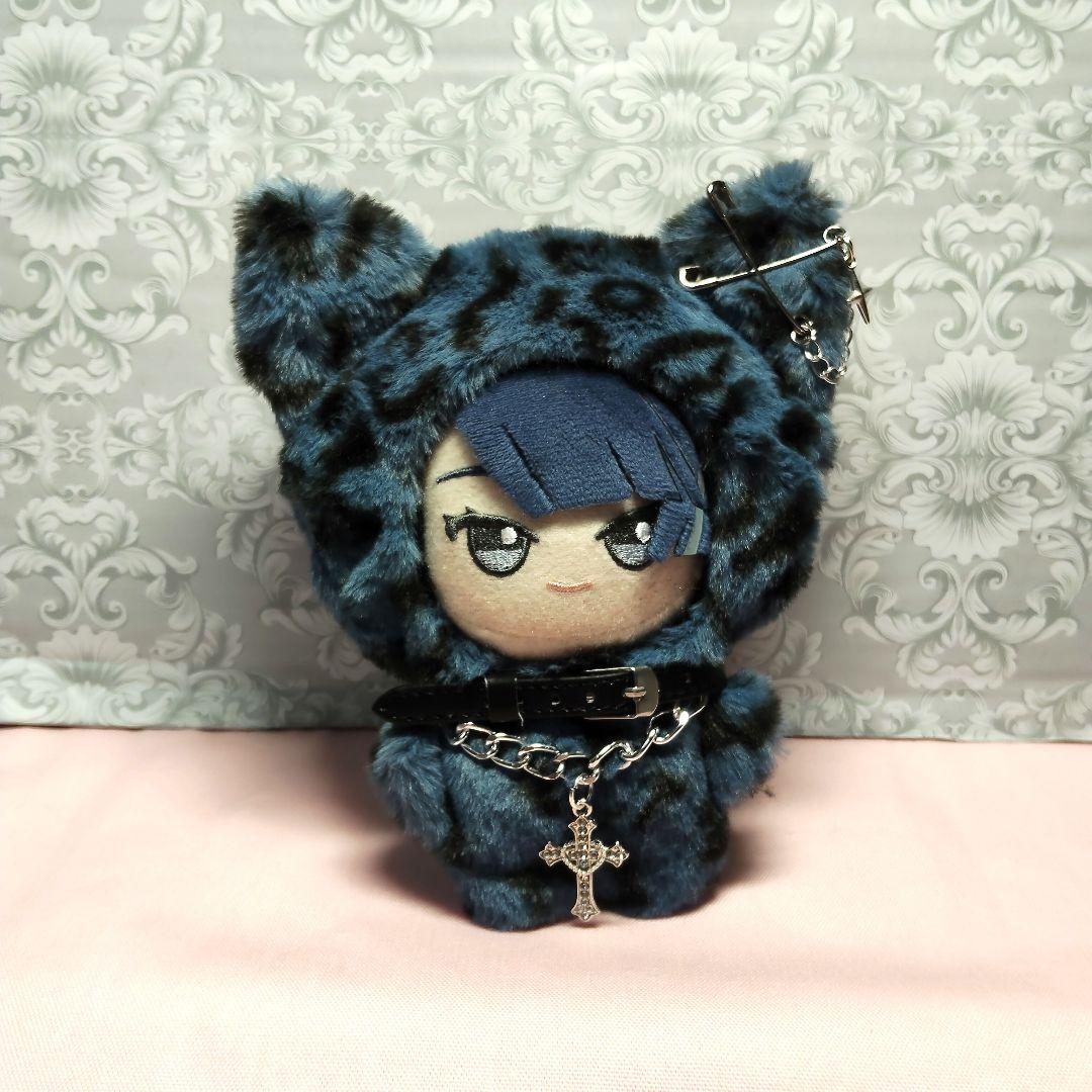 トウコ ぬい服 (ちびぐるみ)ブルー豹柄、黒