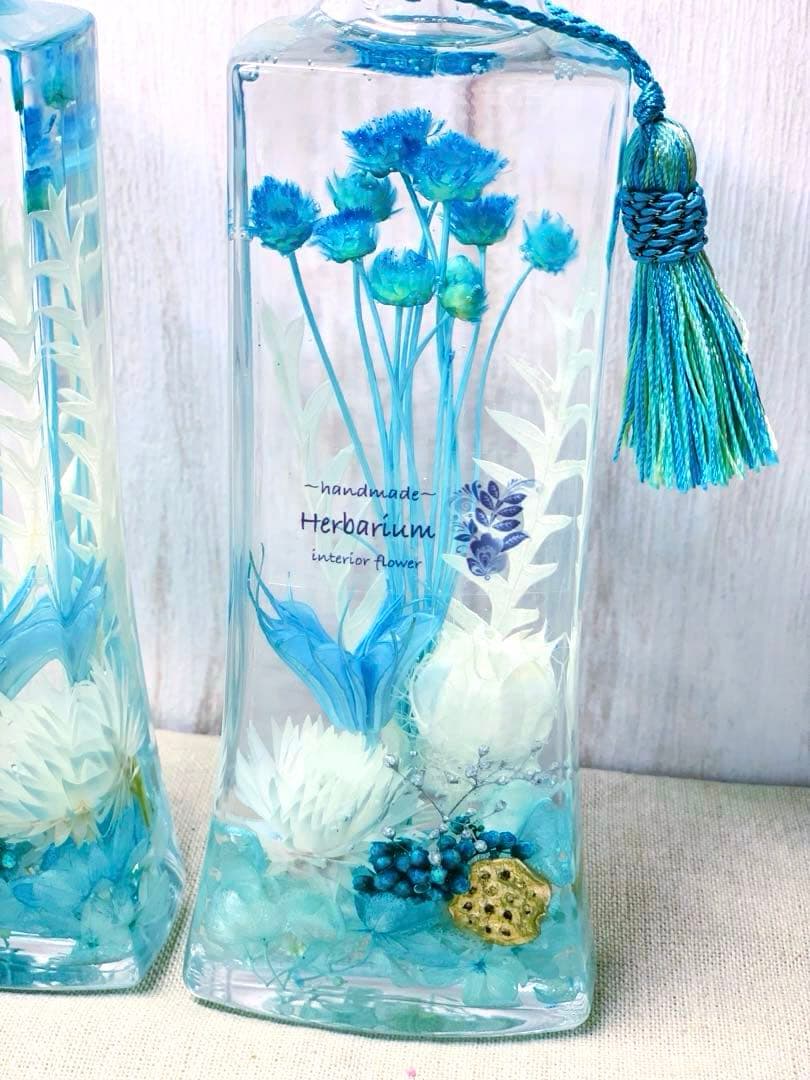 HAND MADE ハーバリウム　仏花　アクアブルー