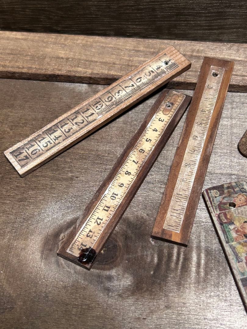 レトロウッドタグ　7枚　No.1016