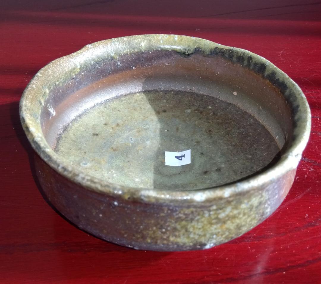 白越不朝　塩越窯 自然灰釉の究極美が迸る逸品灰釉美向付け向付中鉢