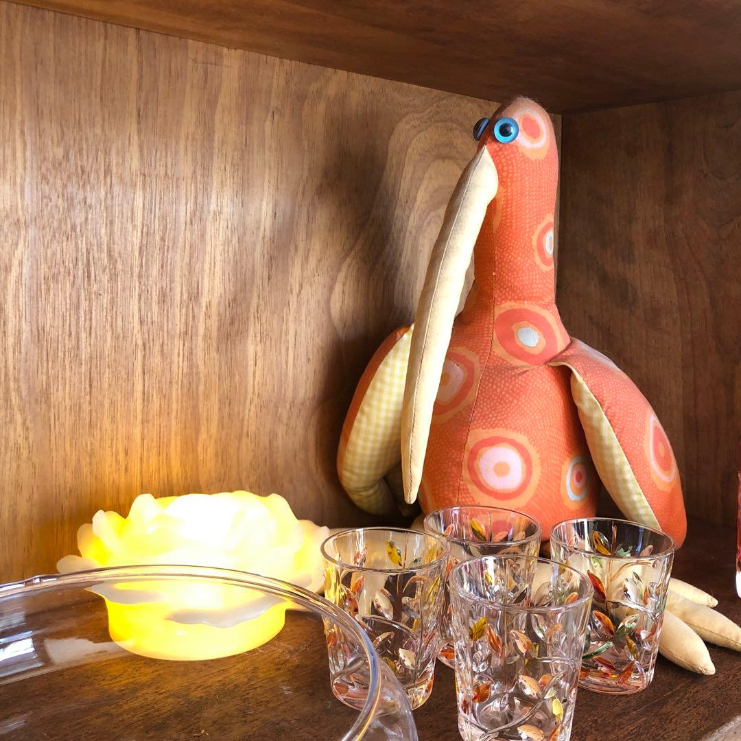 オーク材 洋モダン 【 アンティークキャビネット 】大正ガラス ビンテージ家具