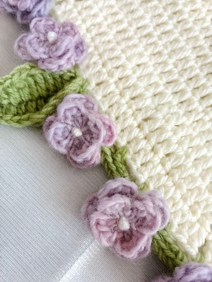 紫陽花　花束ブランケット ブーケブランケット　手編み ハンドメイド 80cm