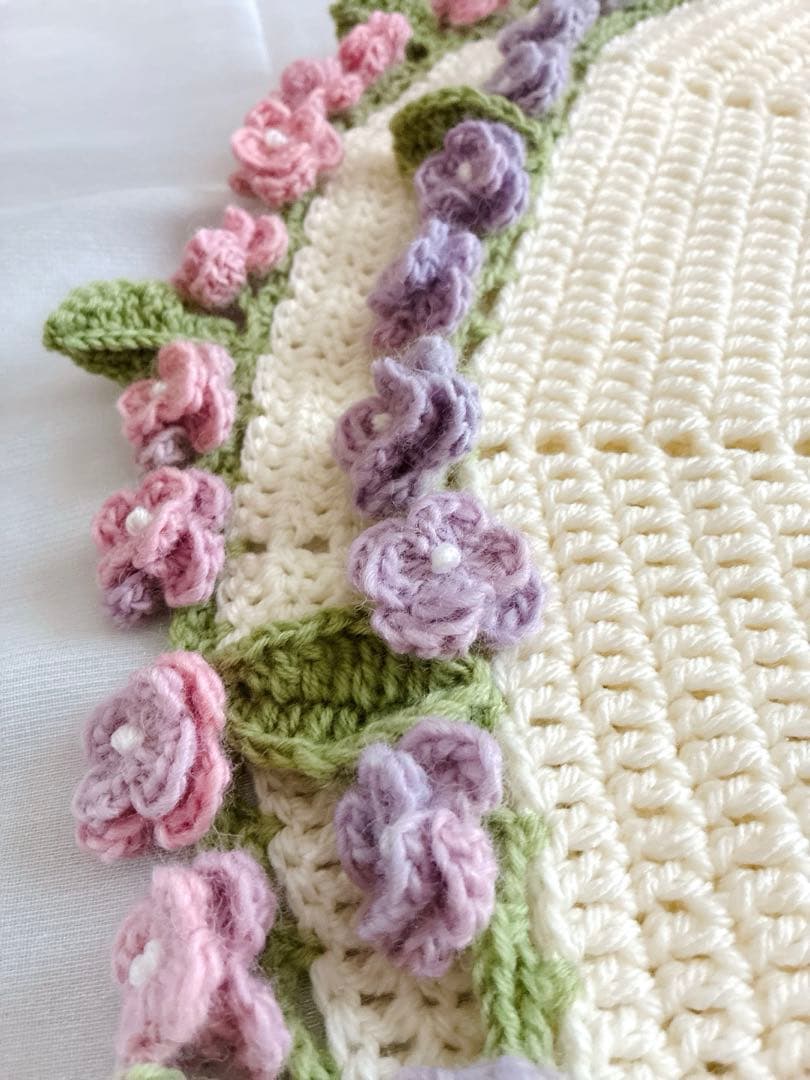 紫陽花　花束ブランケット ブーケブランケット　手編み ハンドメイド 80cm