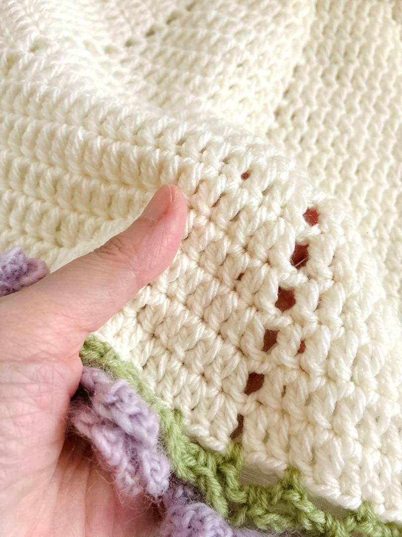 紫陽花　花束ブランケット ブーケブランケット　手編み ハンドメイド 80cm