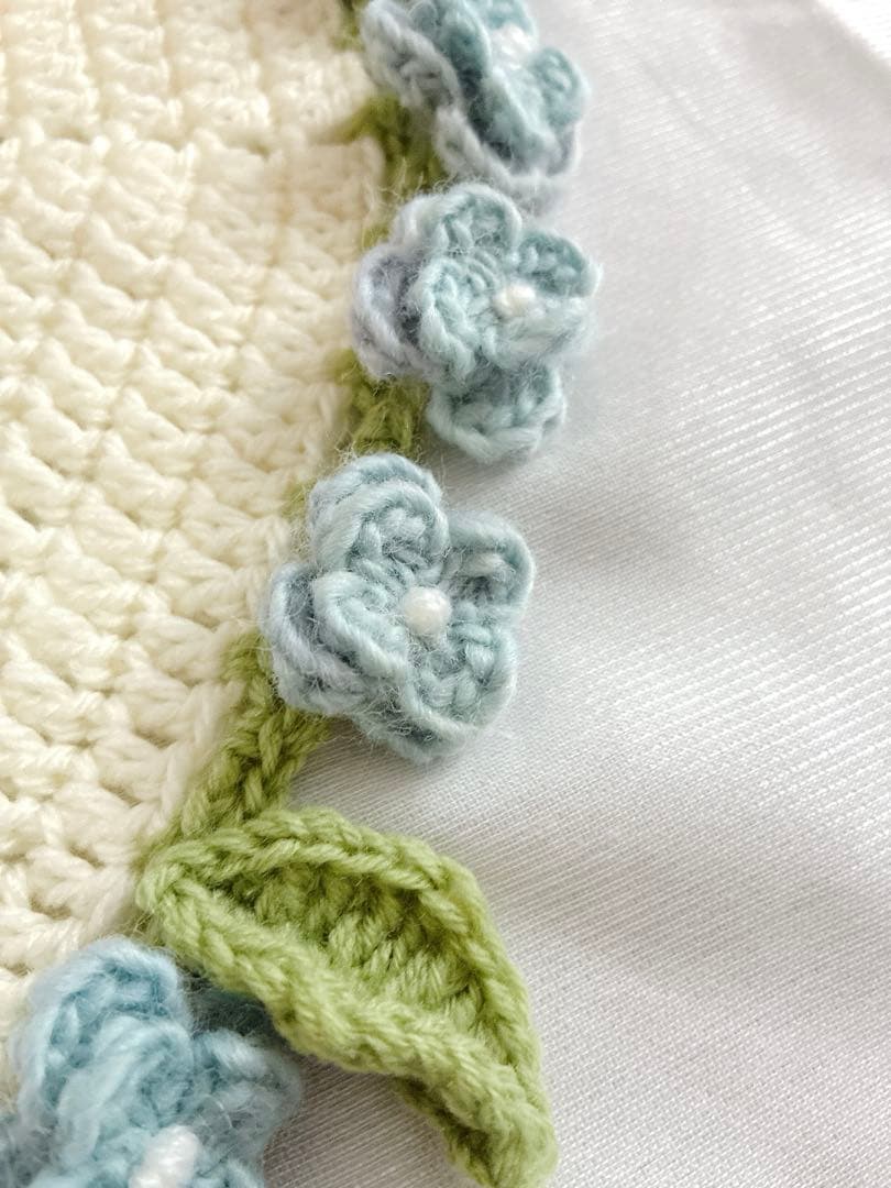 紫陽花　花束ブランケット ブーケブランケット　手編み ハンドメイド 80cm