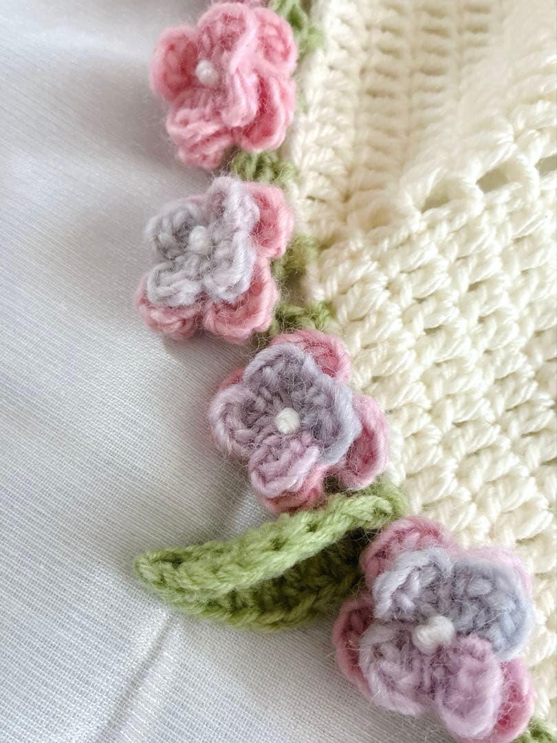 紫陽花　花束ブランケット ブーケブランケット　手編み ハンドメイド 80cm