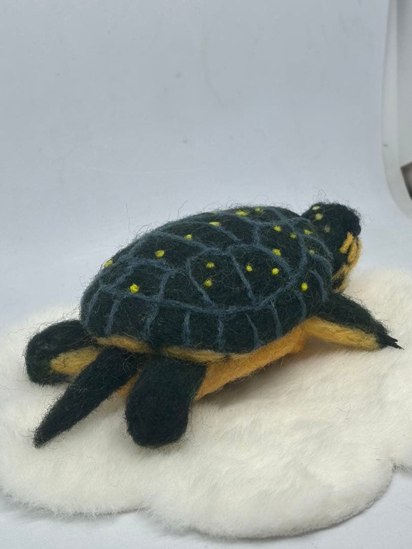 羊毛フェルト　ハンドメイド　キボシイシガメ