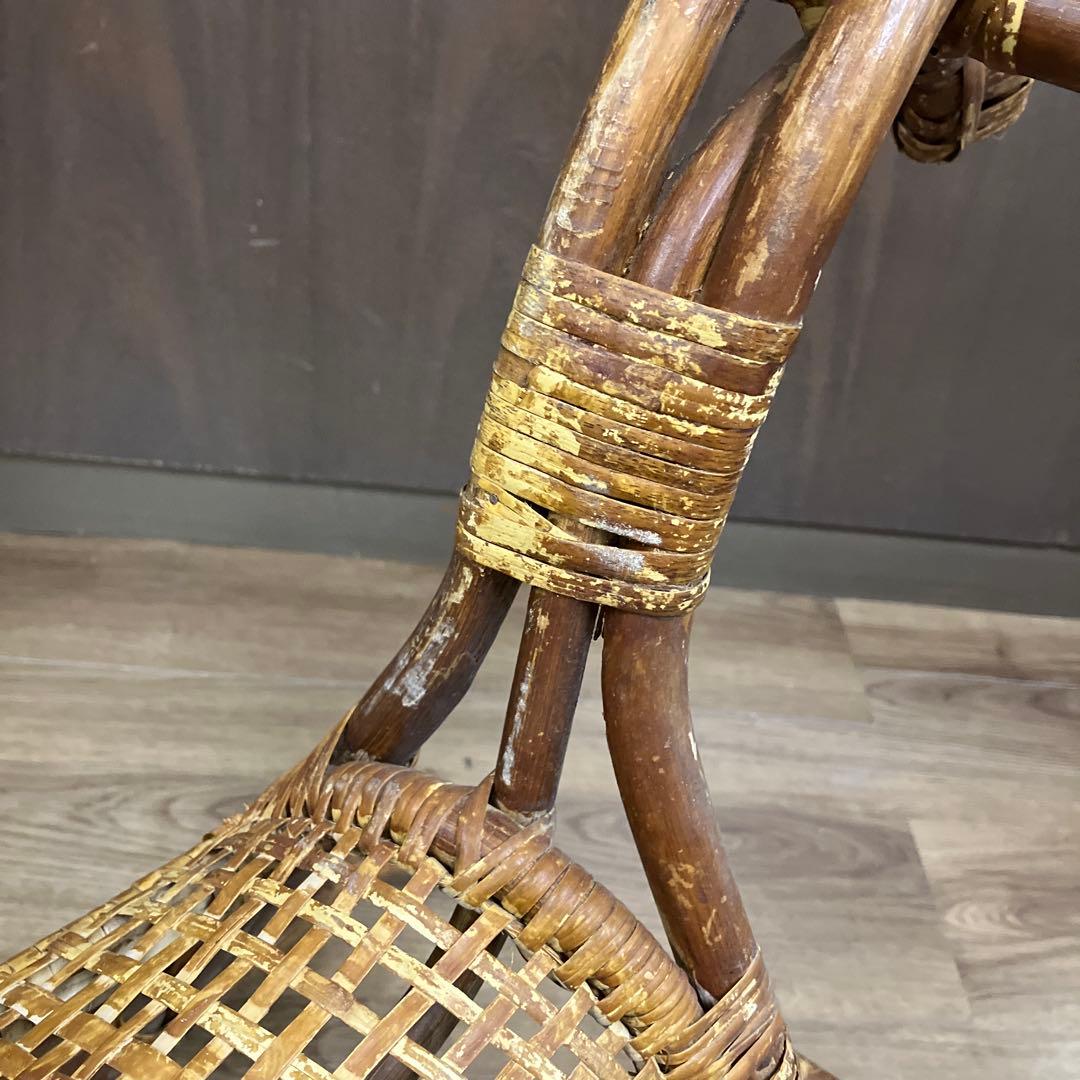 B-2 ヴィンテージ ラタン ロッキングホース 籐製 木馬 子供用 インテリア