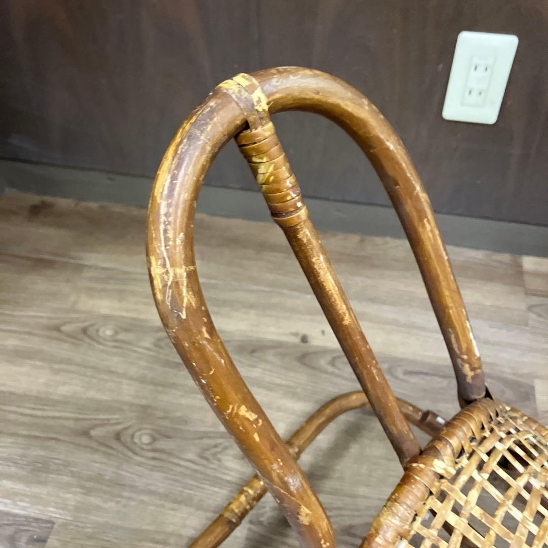 B-2 ヴィンテージ ラタン ロッキングホース 籐製 木馬 子供用 インテリア