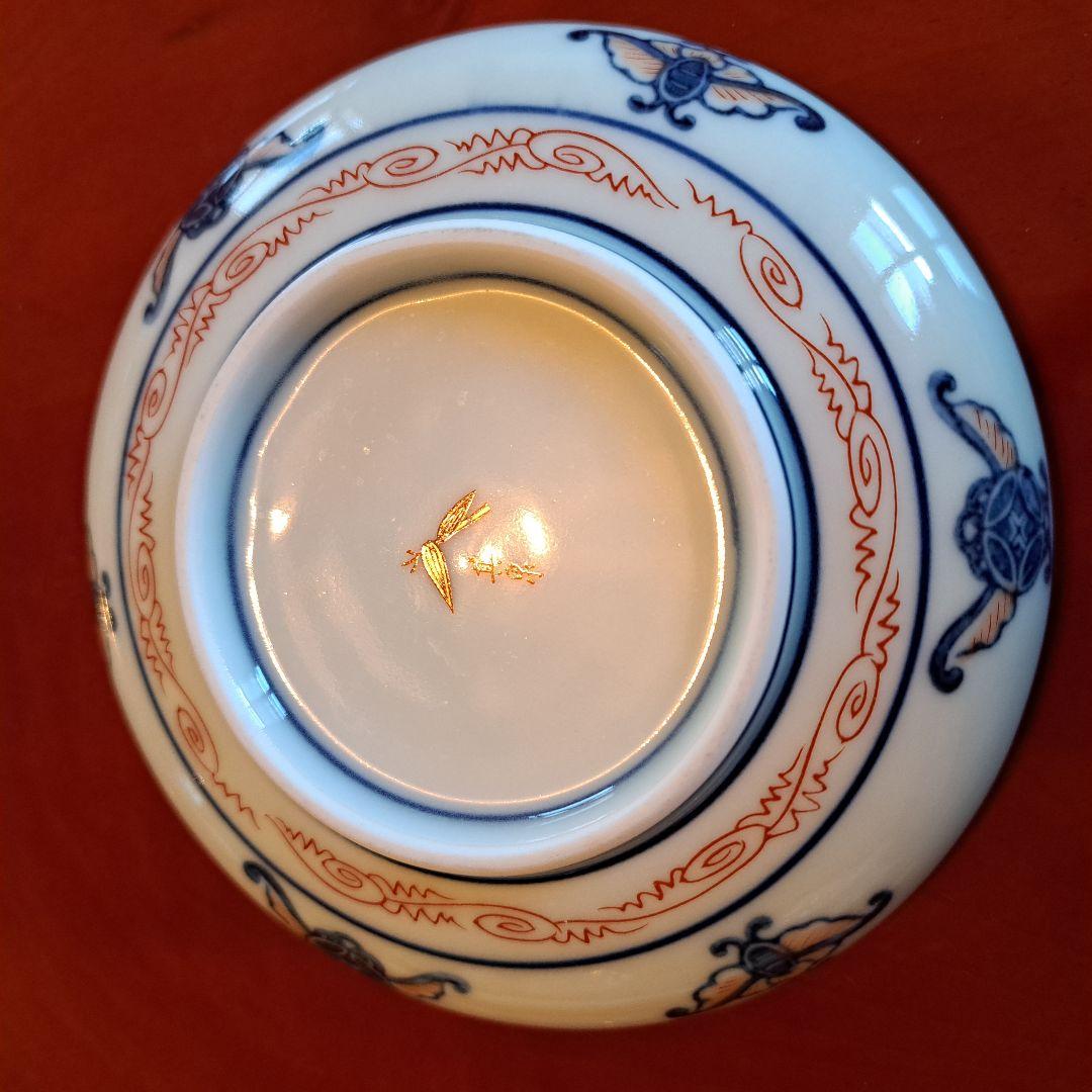 有田焼　其泉窯　金彩古伊万里　金縁　染錦　小皿揃 　銘々皿　見込地紋　賞美堂