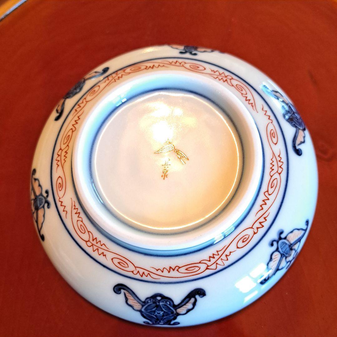 有田焼　其泉窯　金彩古伊万里　金縁　染錦　小皿揃 　銘々皿　見込地紋　賞美堂