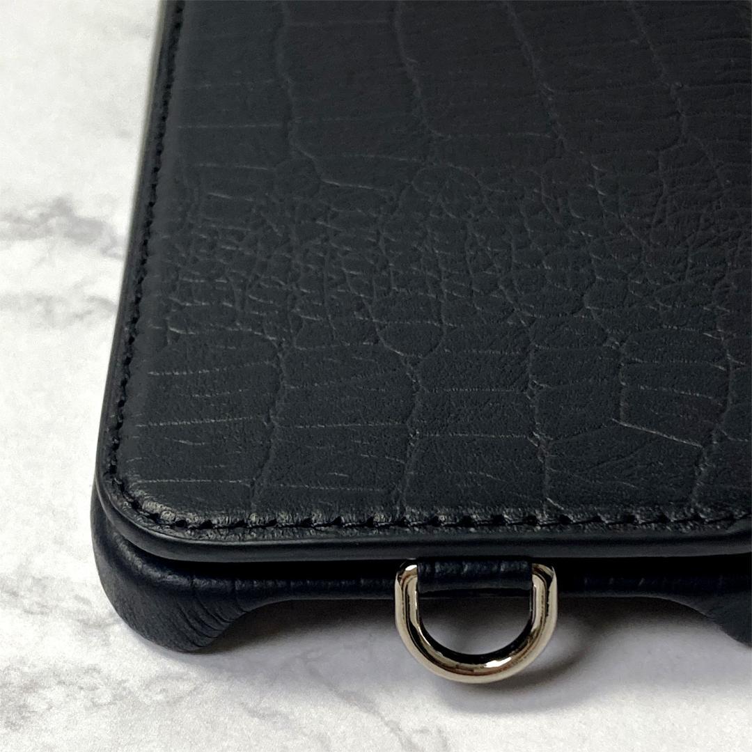 《新品》デミュウiPhone14　クロコ型レザー　本革スマホカバー　スマホケース