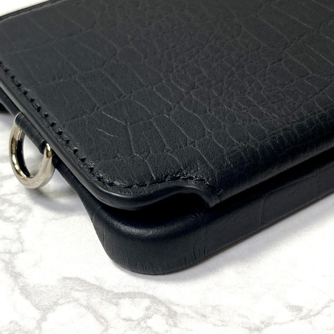 《新品》デミュウiPhone14　クロコ型レザー　本革スマホカバー　スマホケース