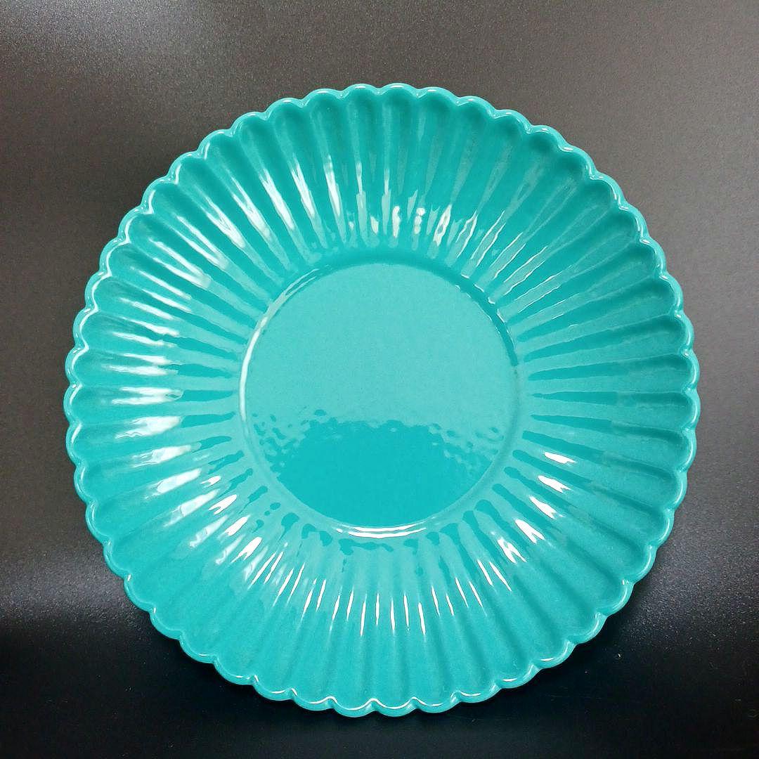 紅釉天藍釉菊口皿一対　中国古美術