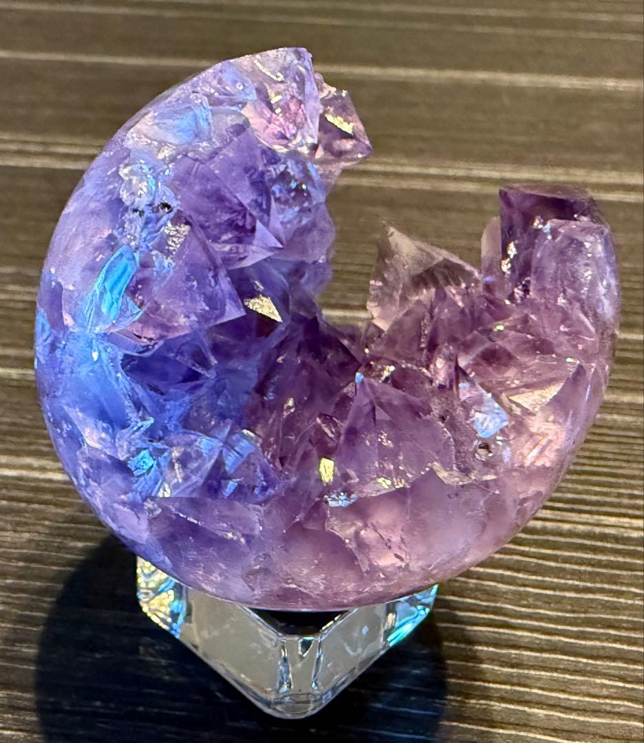 高品質♡ ロマネサイトイン アメジスト 笑口 スフィア 丸玉 紫水晶 天然石