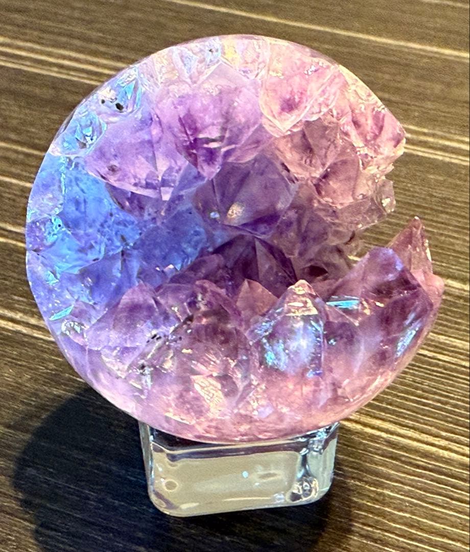 高品質♡ ロマネサイトイン アメジスト 笑口 スフィア 丸玉 紫水晶 天然石
