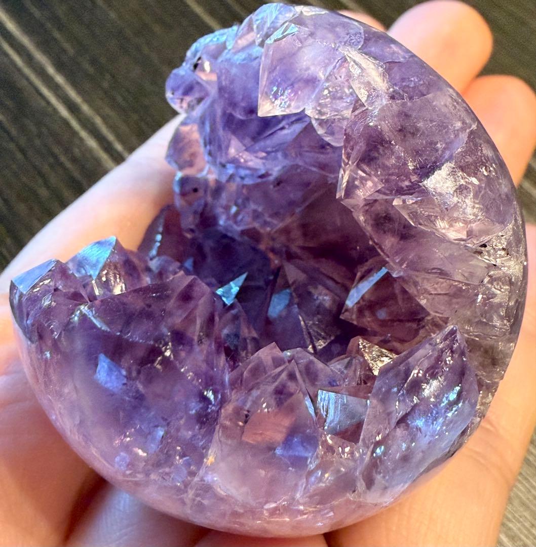 高品質♡ ロマネサイトイン アメジスト 笑口 スフィア 丸玉 紫水晶 天然石