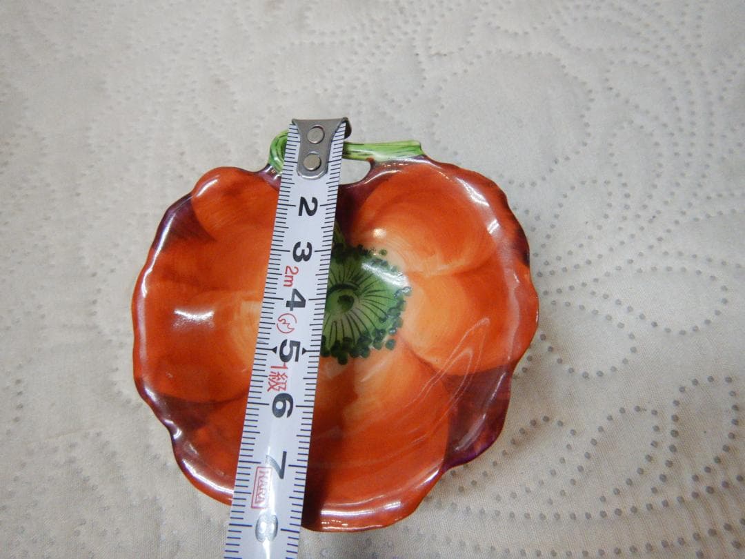 ポピー　花形　陶器　皿　リモージュ　アンティーク　小物入れ　ビンテージ