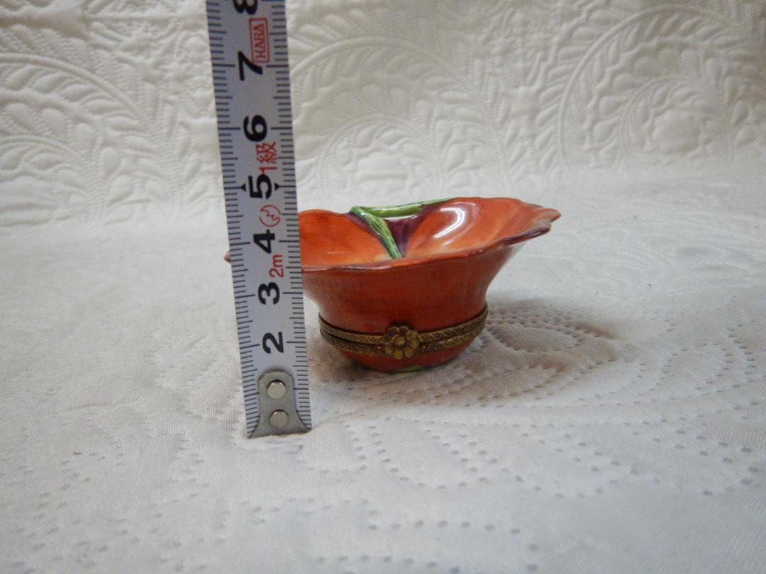 ポピー　花形　陶器　皿　リモージュ　アンティーク　小物入れ　ビンテージ