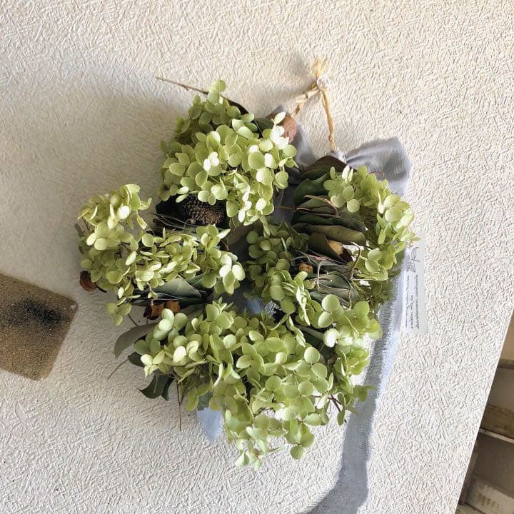 ユーカリ紫陽花木ノ実のガーランド　リース　スワッグ