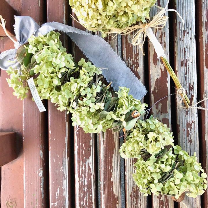 ユーカリ紫陽花木ノ実のガーランド　リース　スワッグ